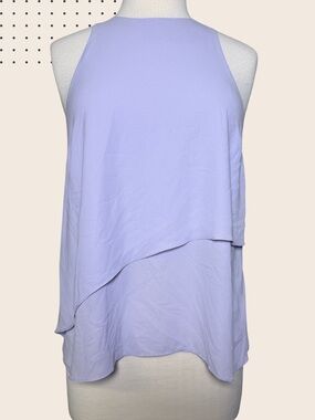 Elizabeth and James Lavender Layered Sleeveless Blouse Top Size Medium